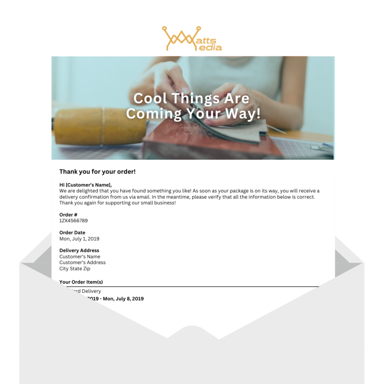 Purchase follow-up thank you email