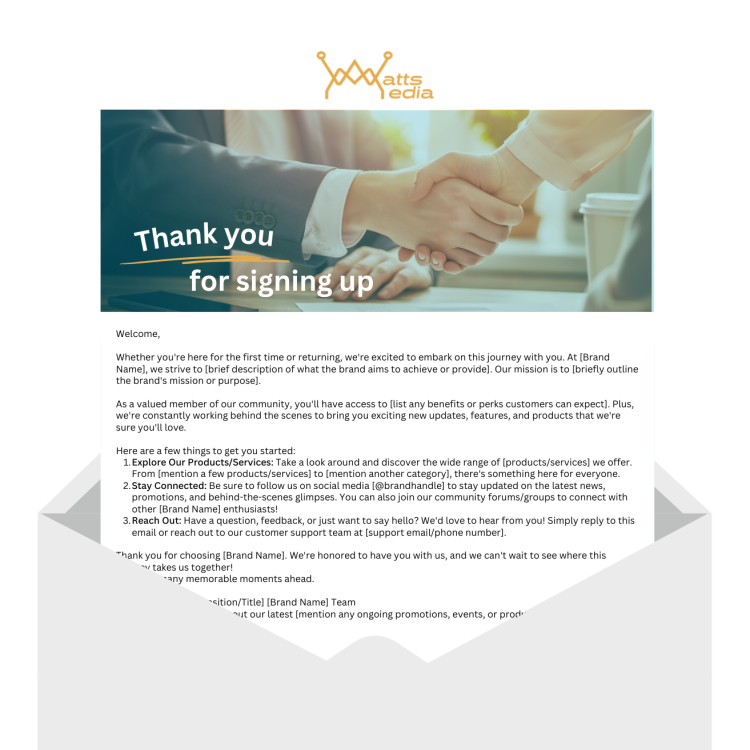 welcome email